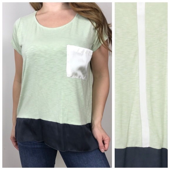 DOLAN LEFT COAST Colorblock Burnout Tshirt Medium Anthropologie Casual Tee - Picture 1 of 8